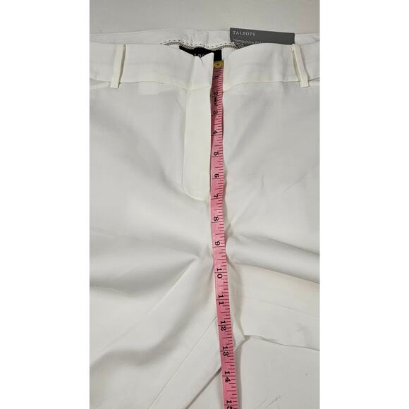 NWT talbots Hampshire ankle picket lined white dress pants stretch comfort 14 - Picture 8 of 9